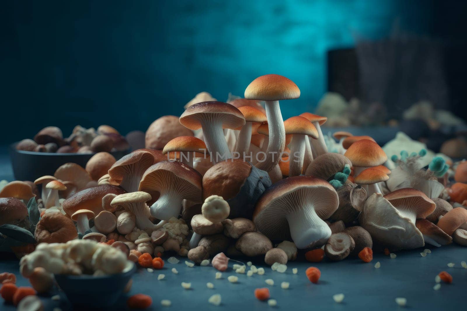 Edible nature mushrooms. Generate Ai by ylivdesign
