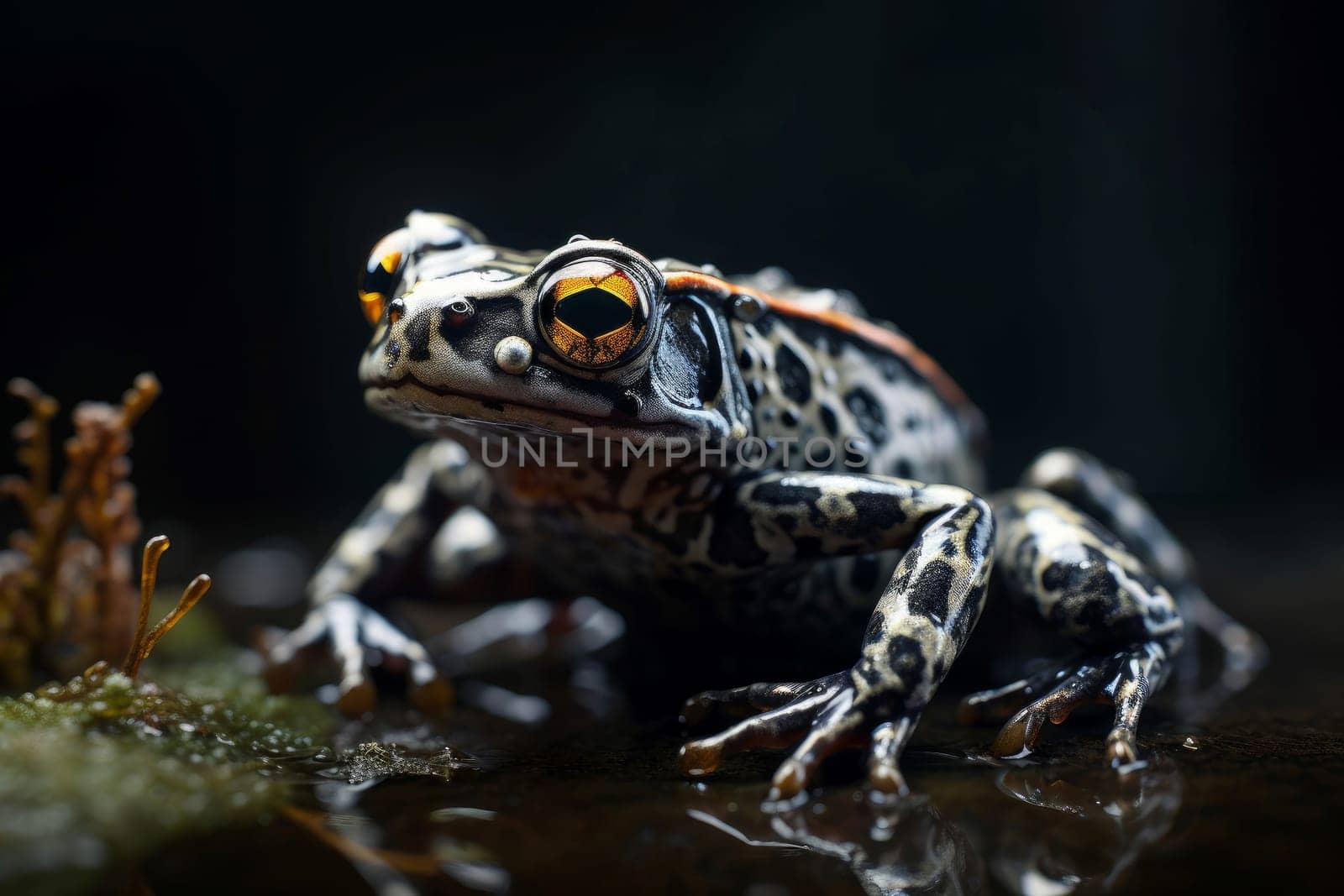 Robotized modern frog. Asian toad luck. Generate Ai