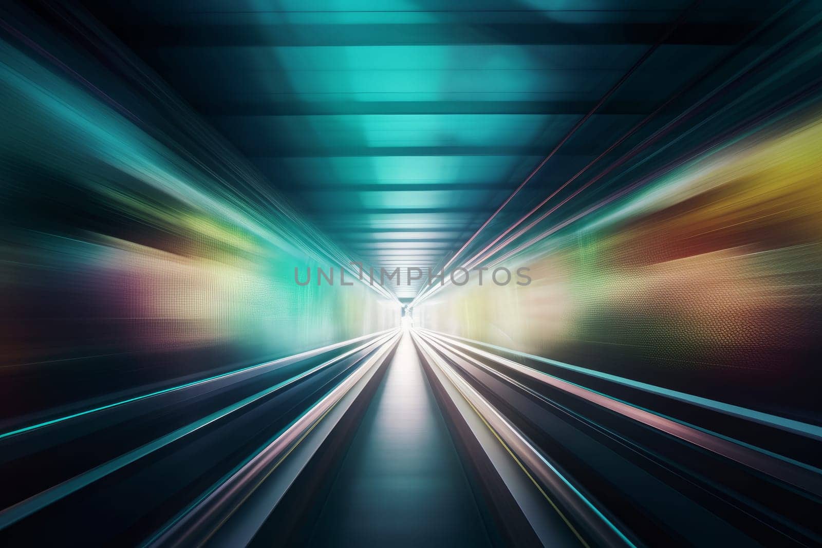 Subway tunnel motion. Generate Ai by ylivdesign