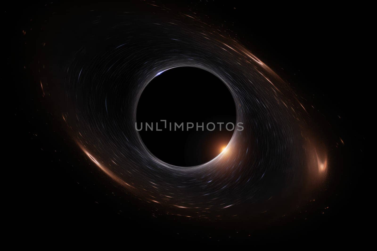 Space black hole. Star planet galaxy. Generate Ai