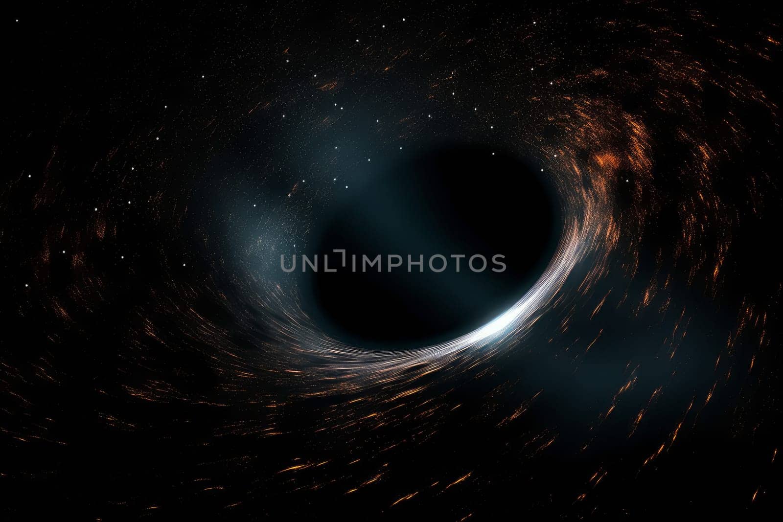 Space black hole spiral. Digital time cosmos. Generate Ai