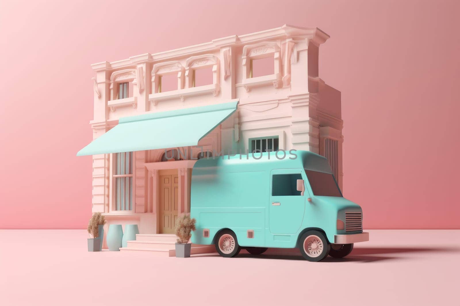 Delivery truck service. Generate AI by ylivdesign