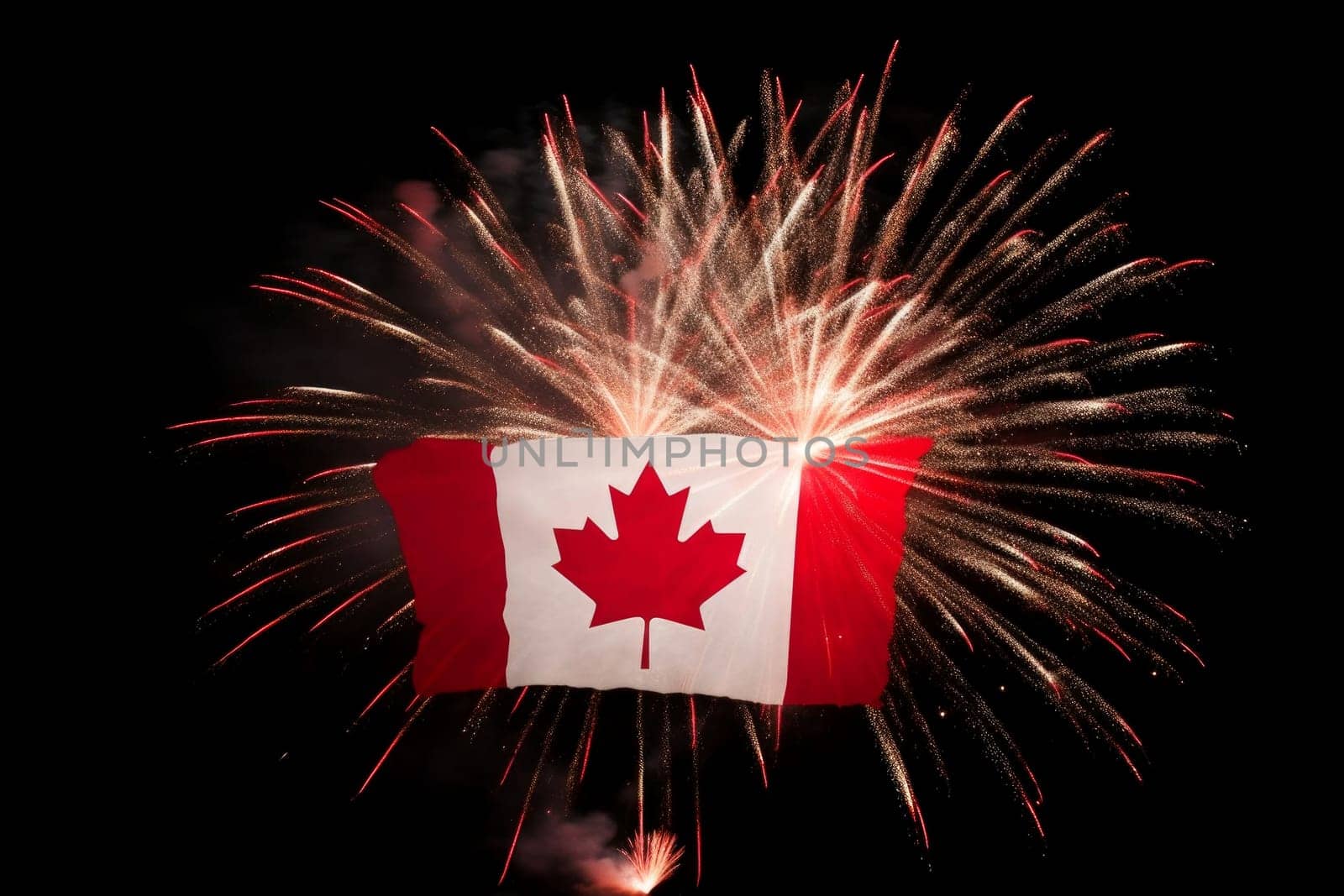 Canada flag day. Holiday celebration maple. Generate Ai