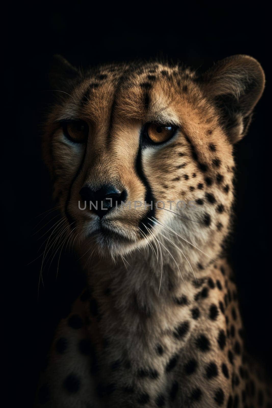 Wild cheetah animal nature. Face predator. Generate Ai