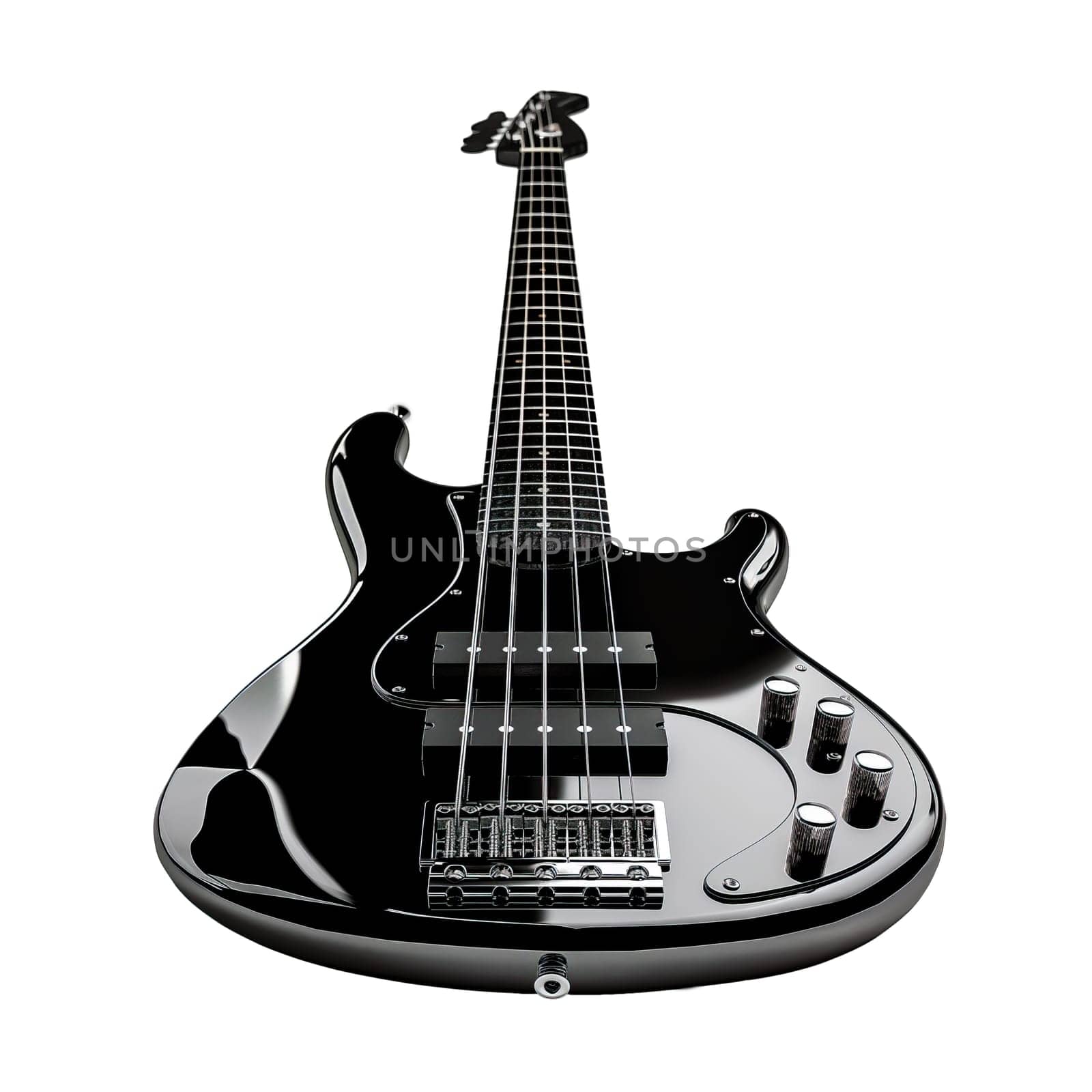 Black bass guitar musical instrument ai generated image