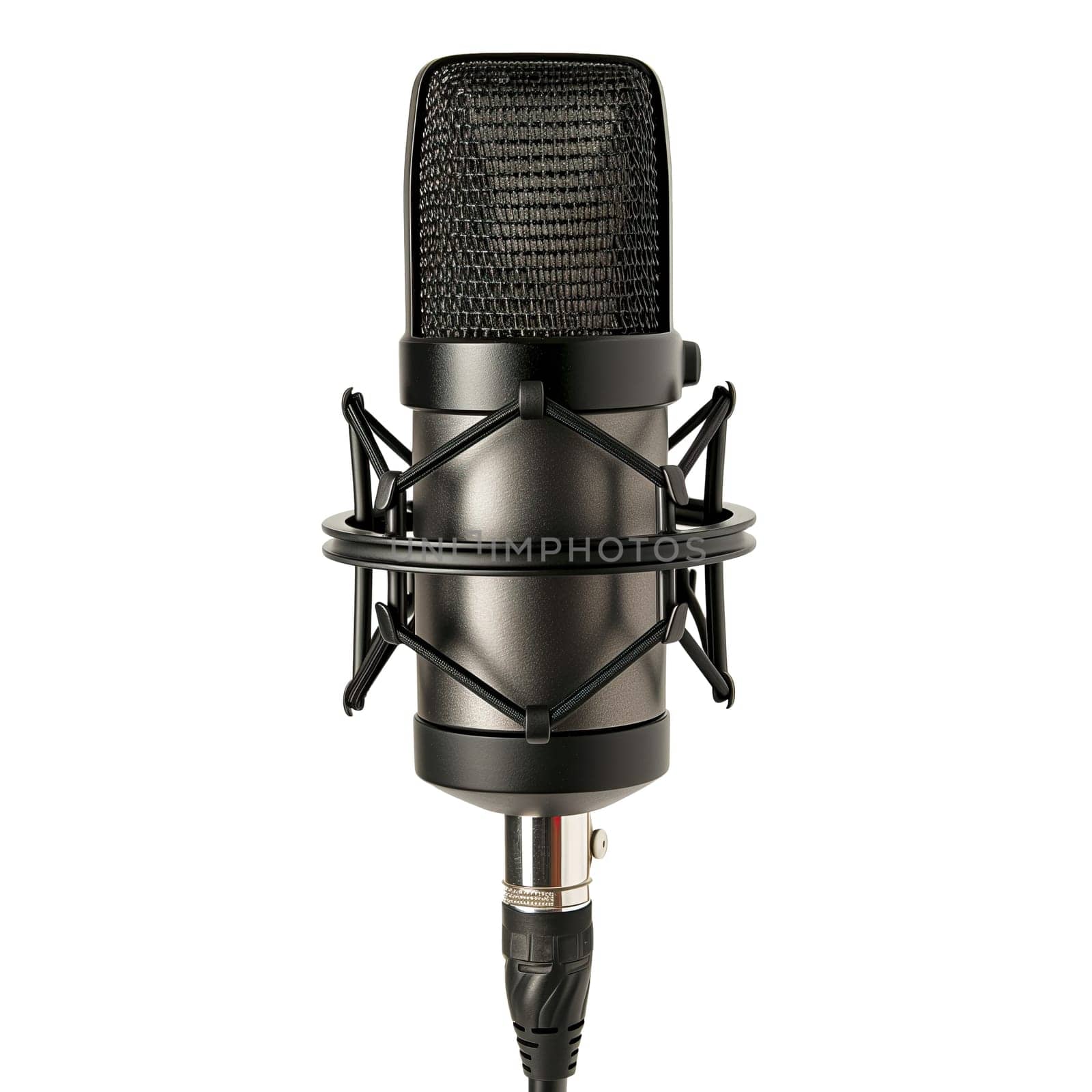 Black studio broadcast microphone ai generated image