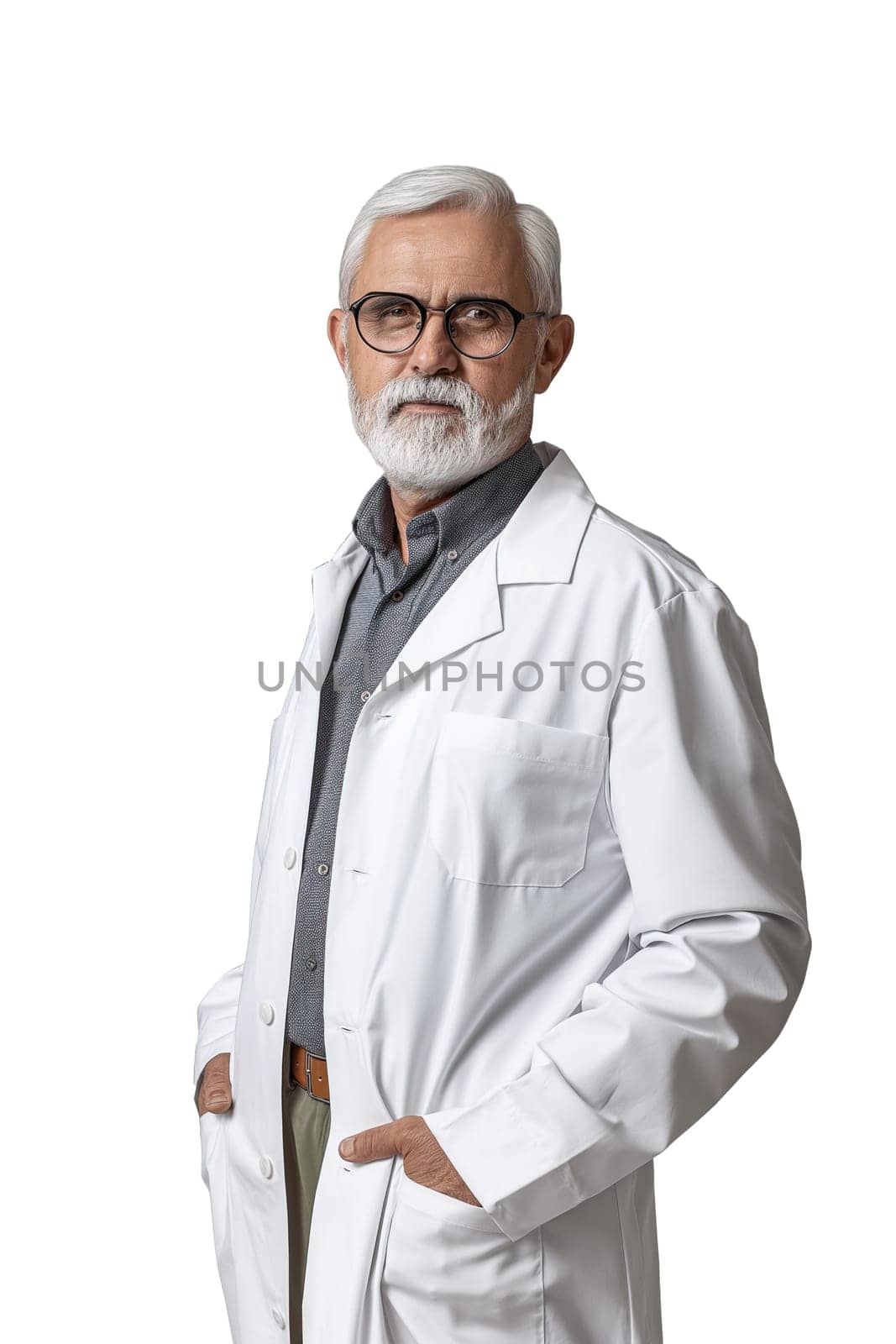 Portrait of old man doctor in glasses ai generated image