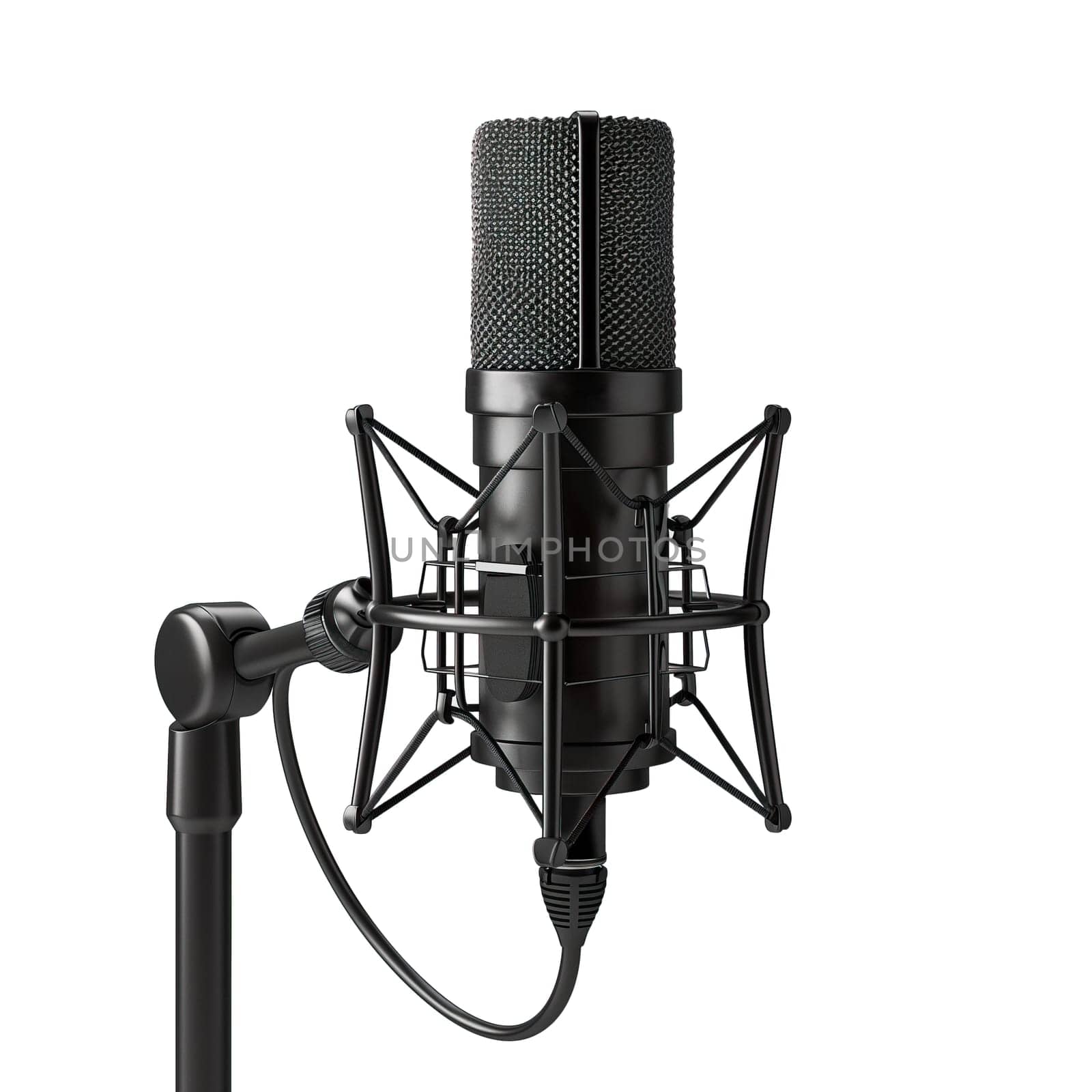 Black studio broadcast microphone ai generated image