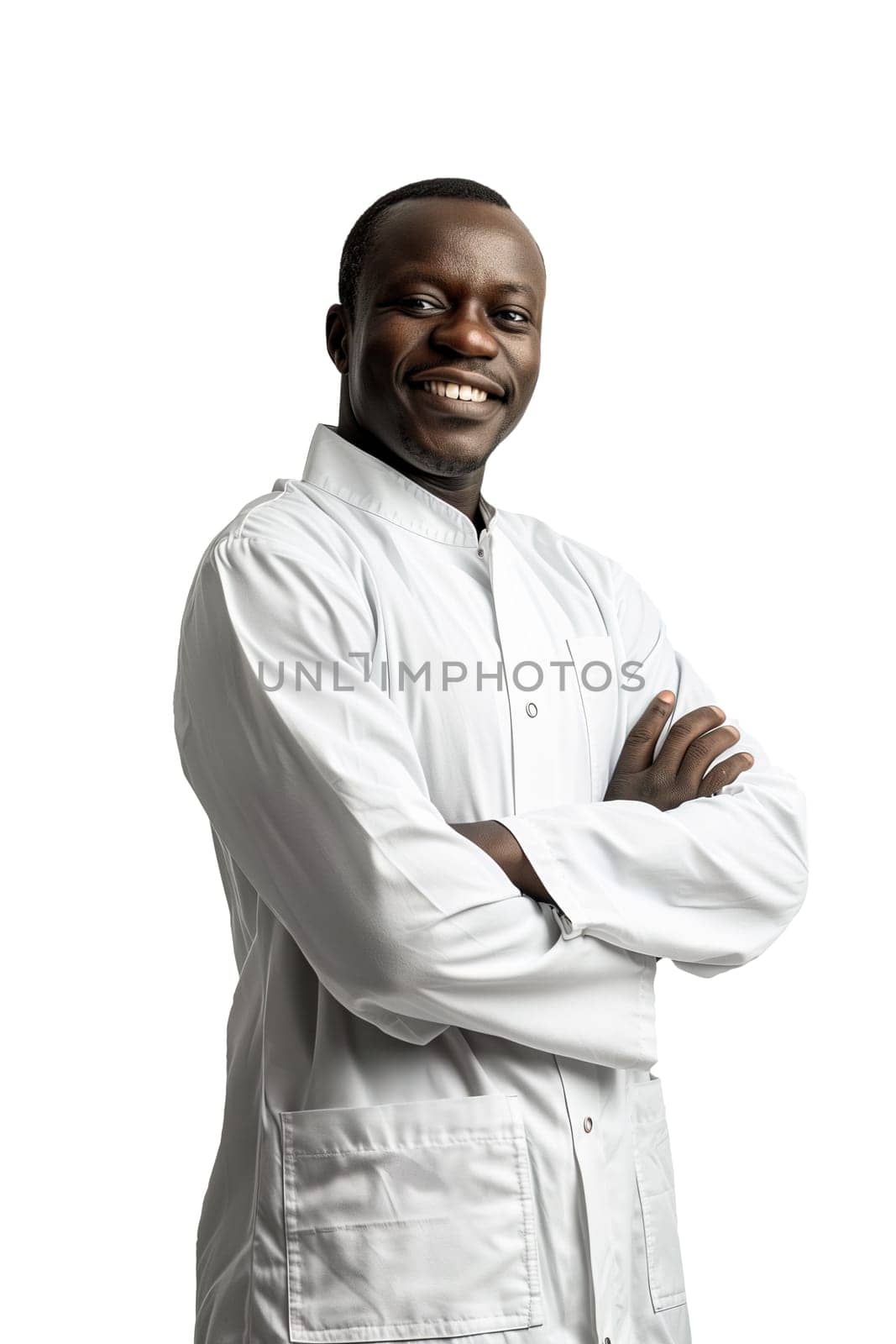 Portrait of smiling black man doctor by Dustick