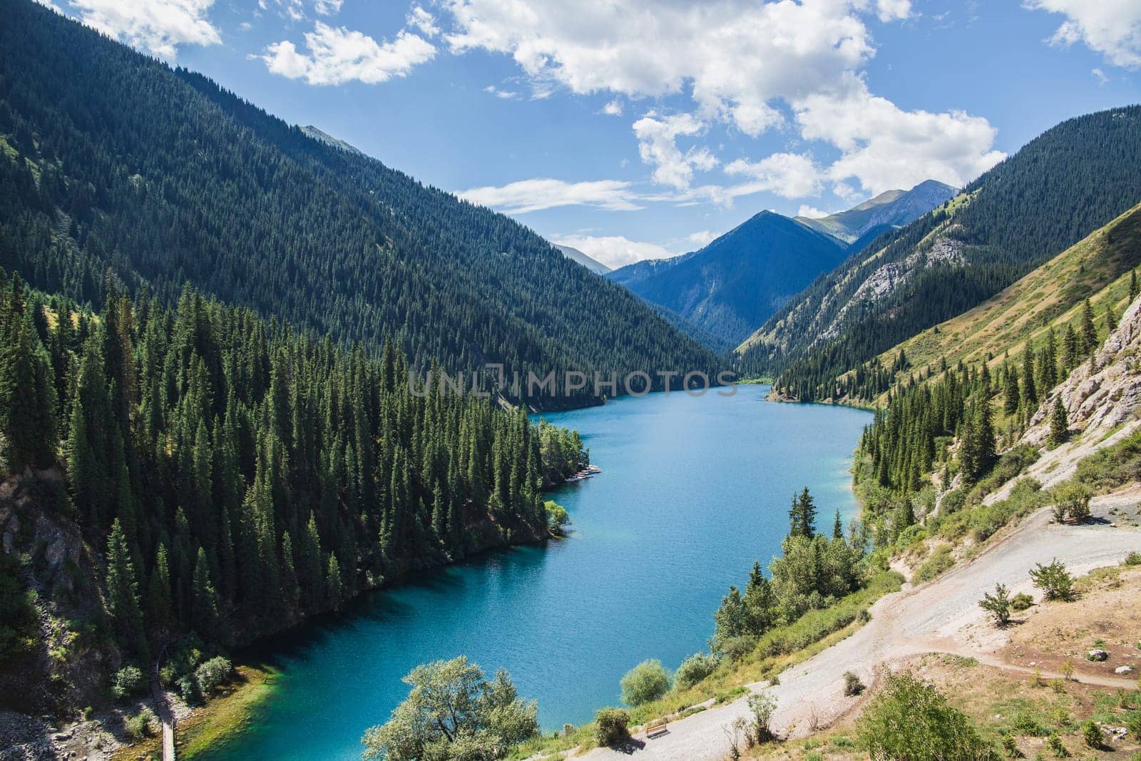 Kolsay lake in Kolsai Koldery gorge, nature of Kazakhstan National Park by Rom4ek