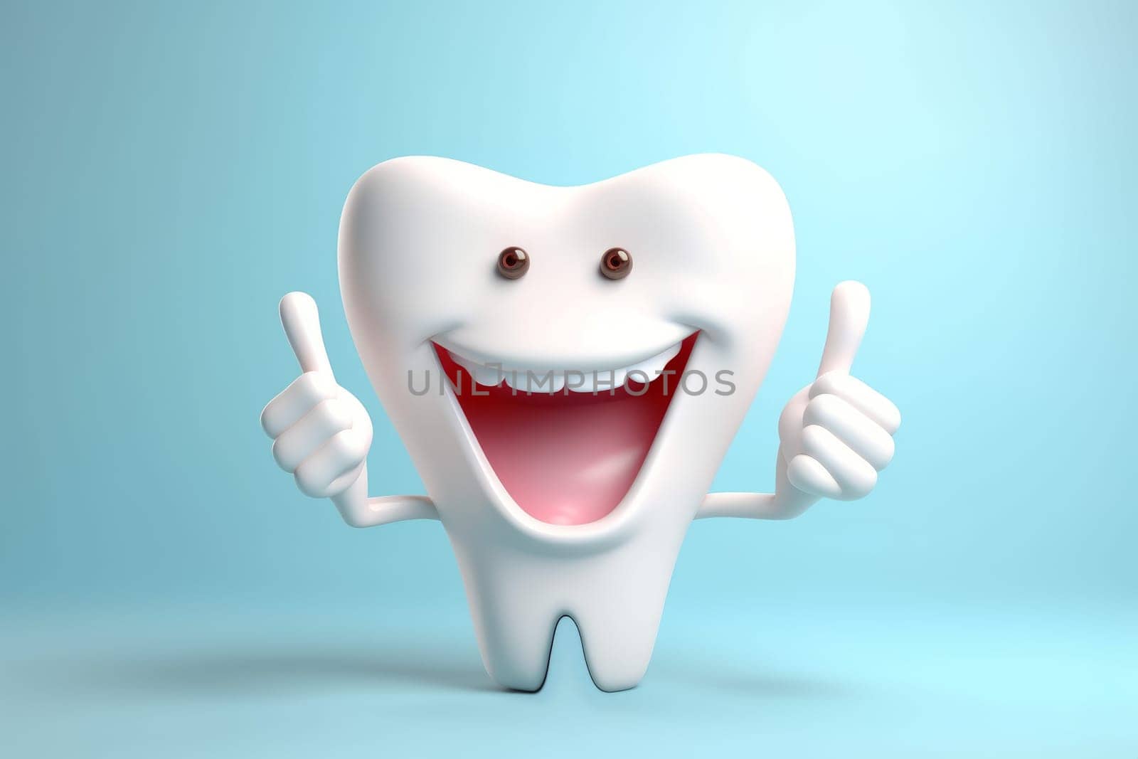 Smiling happy white tooth. Generate Ai by ylivdesign