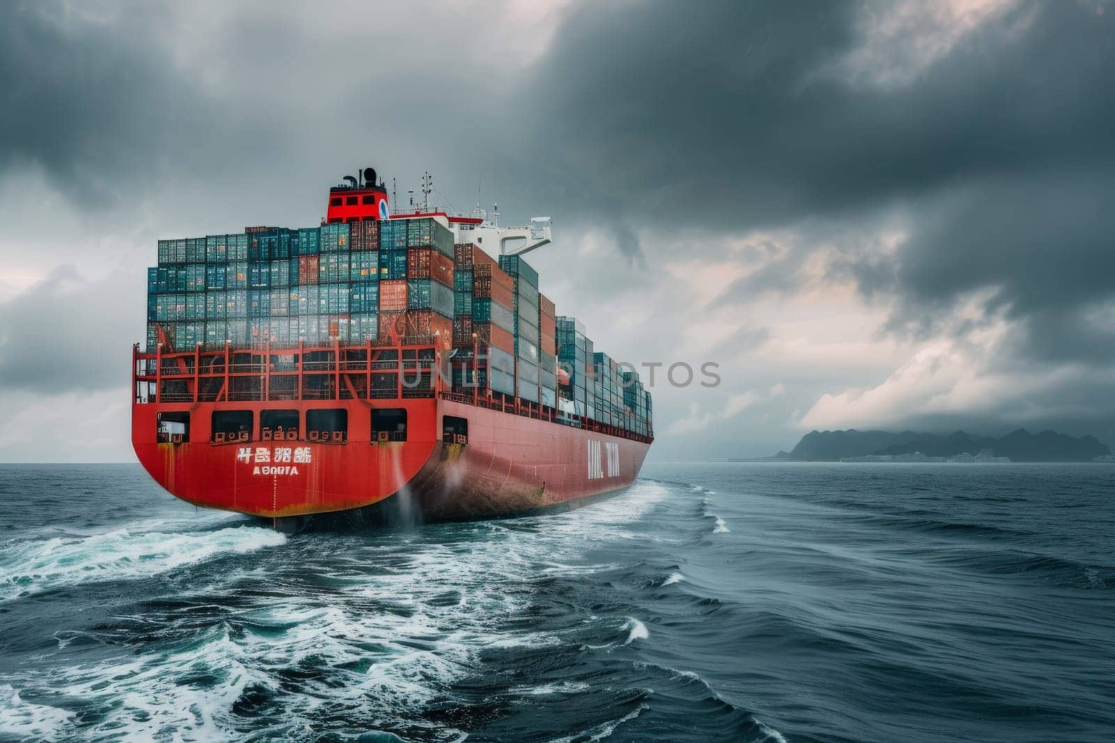 Logistics and transportation of Container Cargo ship, Global transportation industry concept by nijieimu