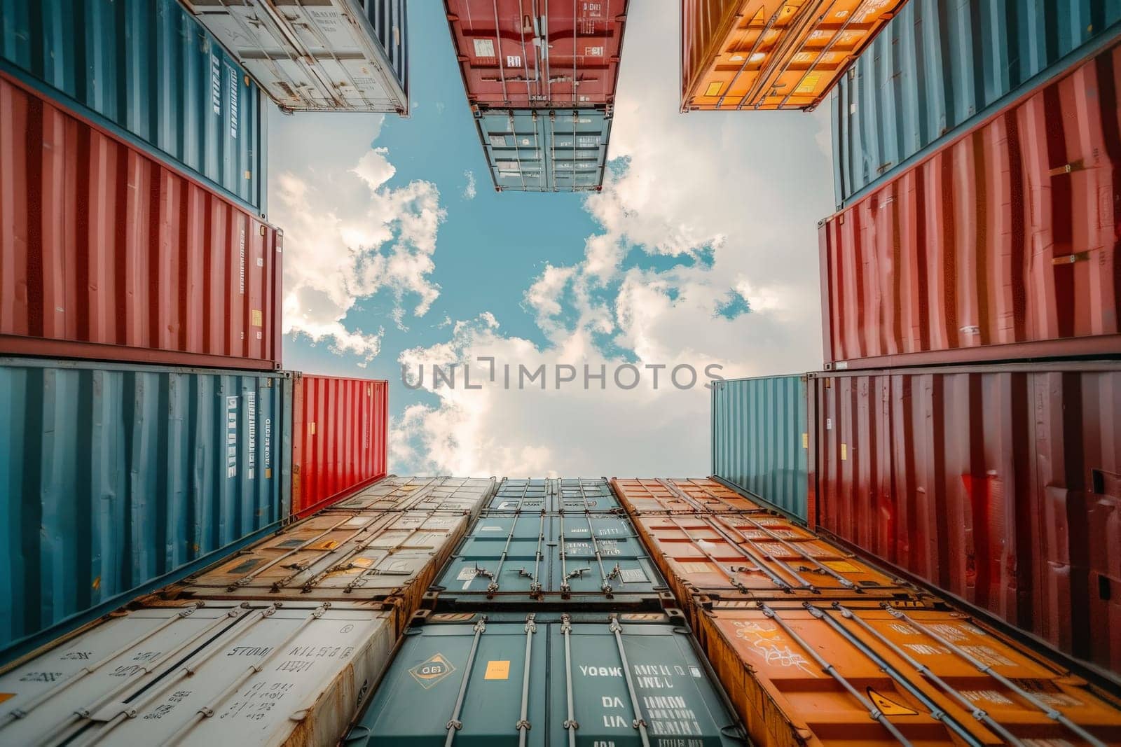 Logistics and transportation of Container Cargo ship, Global transportation industry concept.