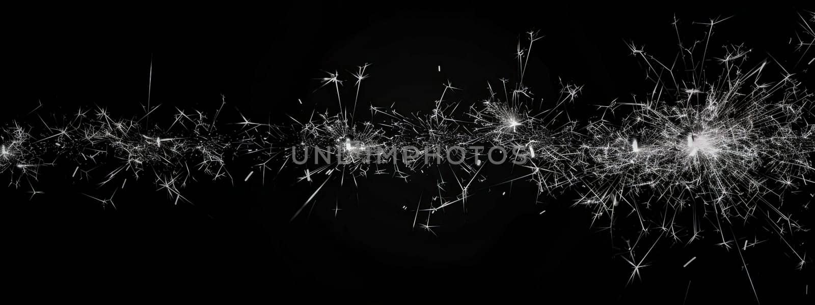 Sparkling Firework Sparks on Black Background by Edophoto