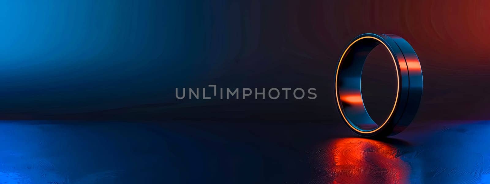 Abstract Blue and Red Gradient Background with Black Ring by Edophoto