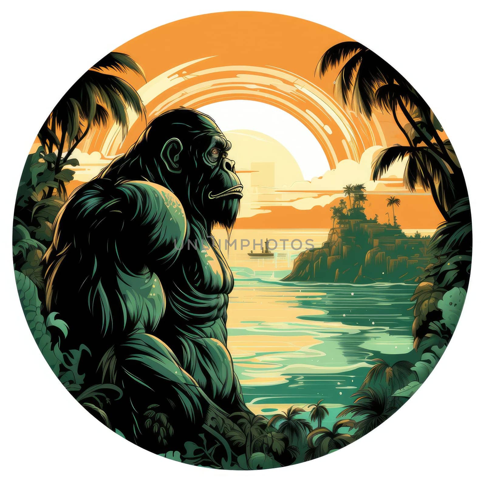 King Kong against a tropical background.  by palinchak