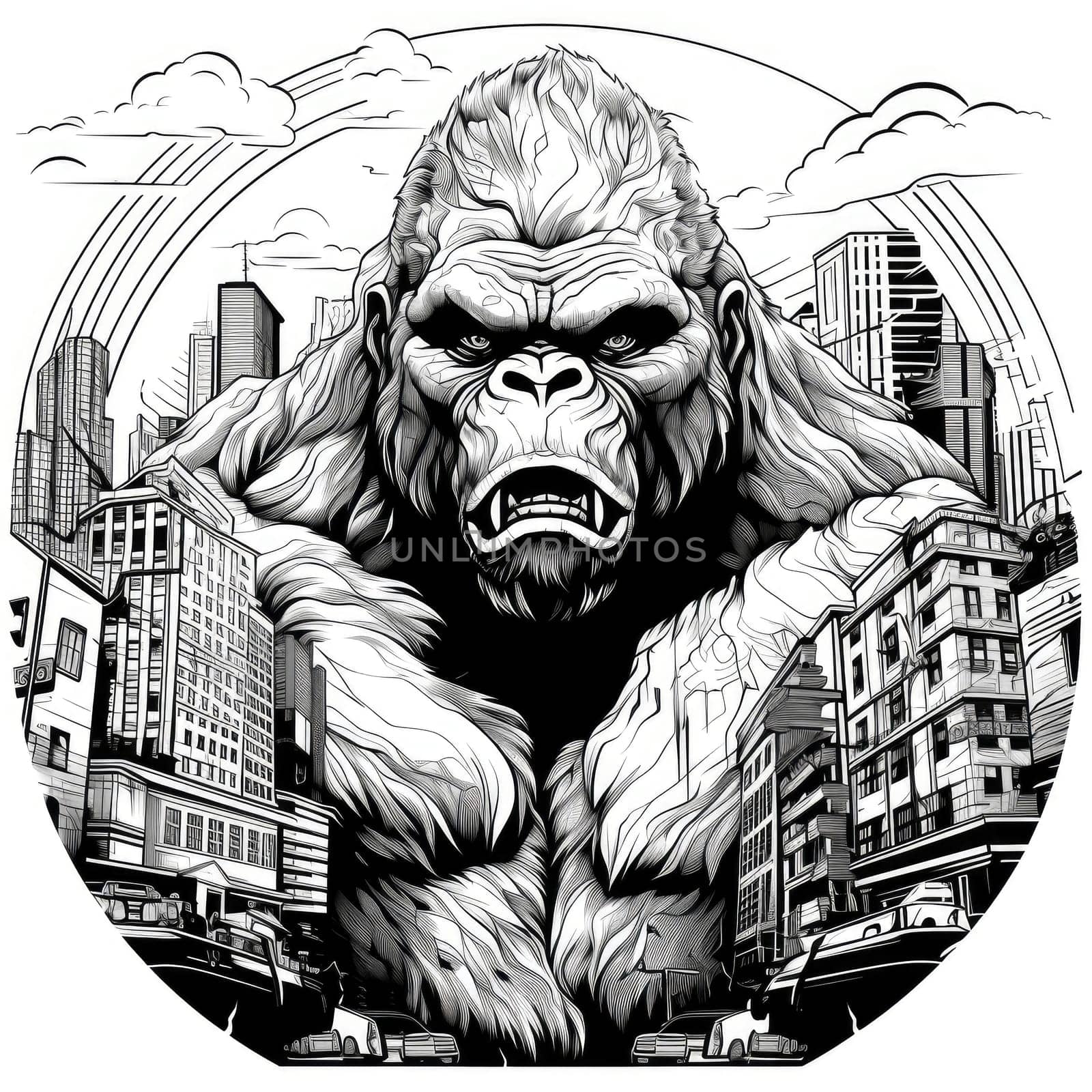 King Kong against a urban background.  by palinchak