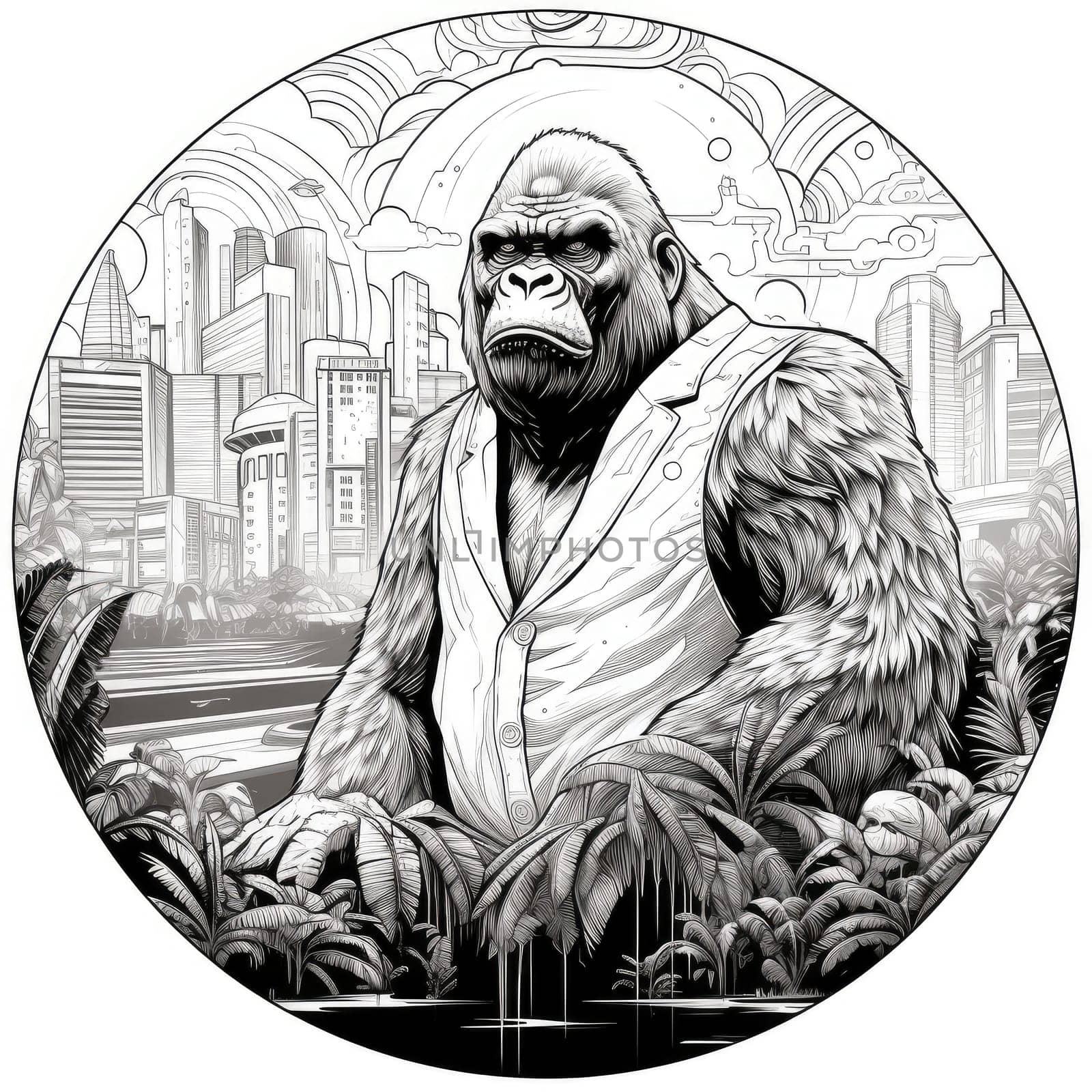 King Kong against a urban background.  by palinchak