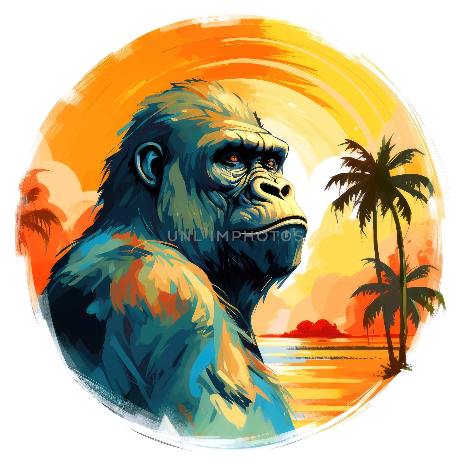 King Kong against a tropical background.  by palinchak