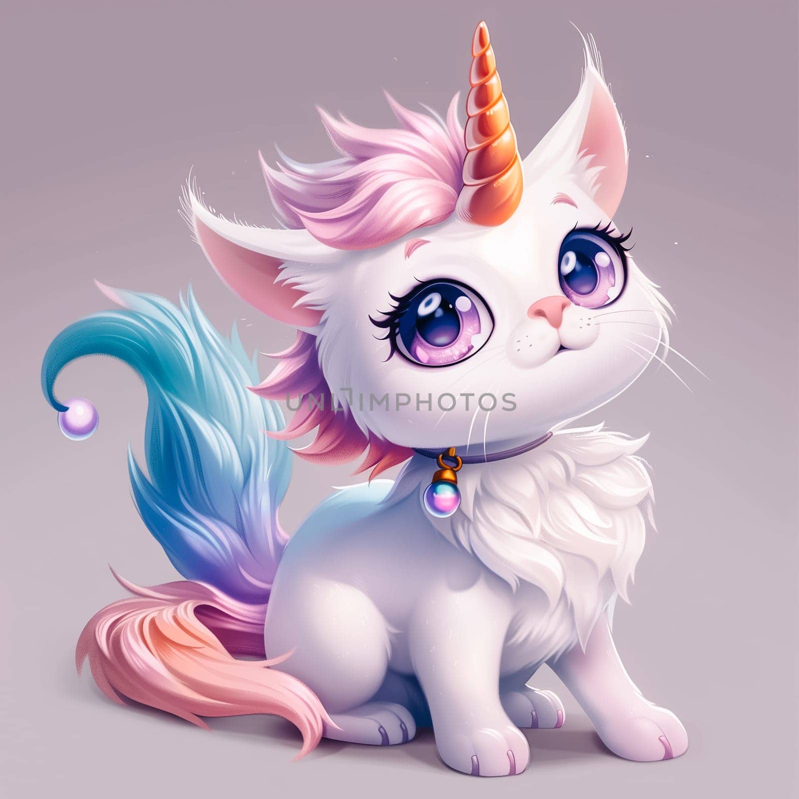 The cute and magic cat unicorn. by sarymsakov