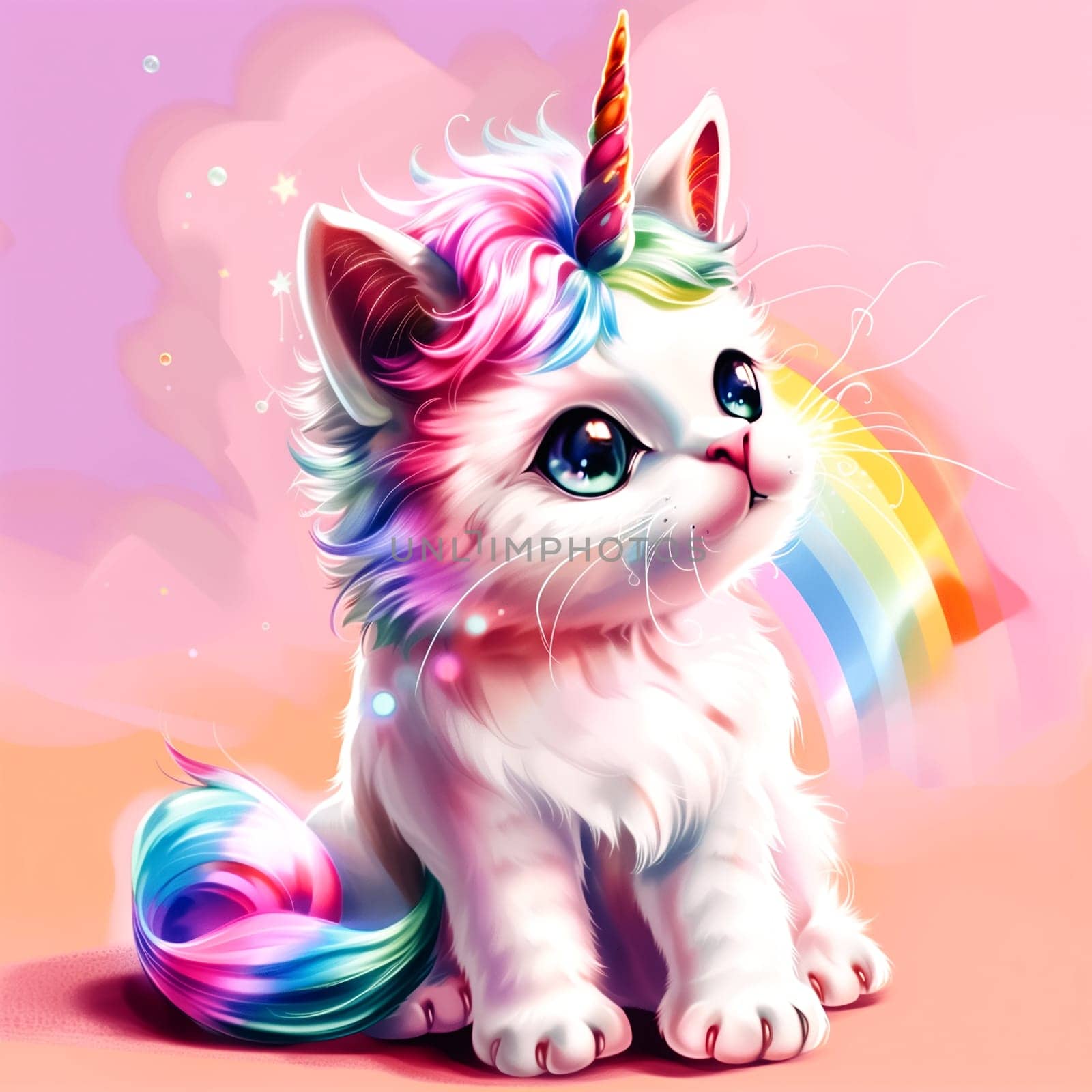 The cute and magic cat unicorn