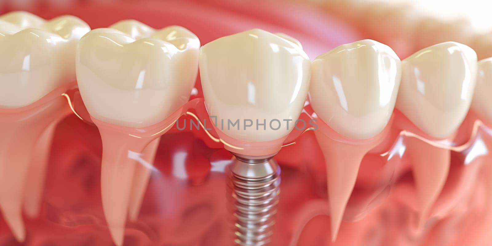 Close up of dental teeth implant. by sarymsakov
