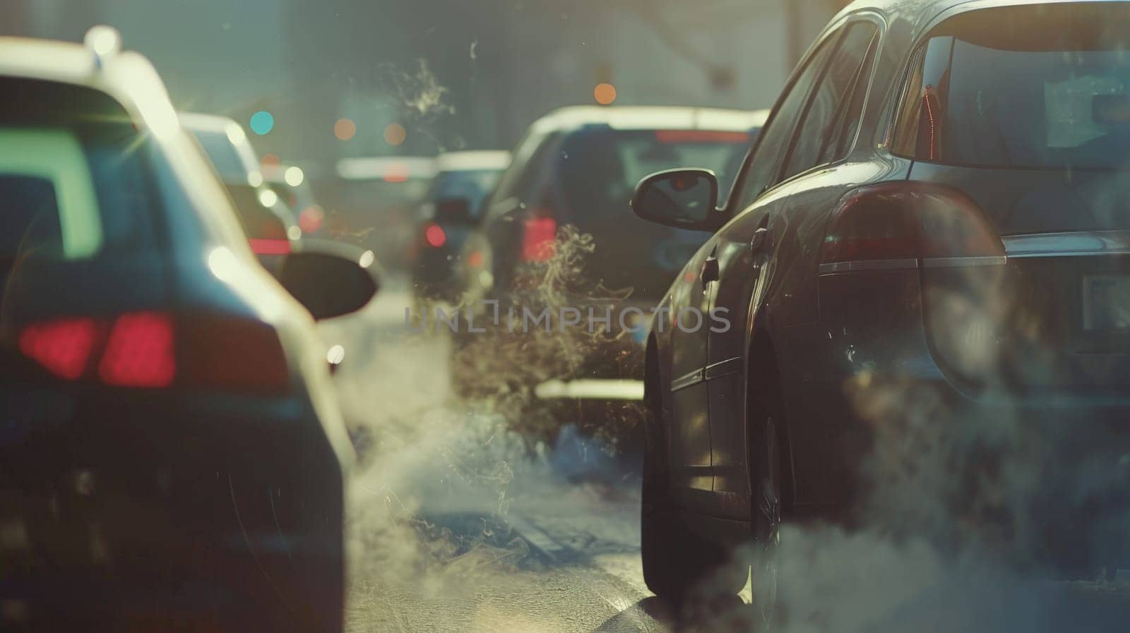 combustion fumes coming out of car exhaust pipe, exhaust fumes come out of the car on the road by nijieimu
