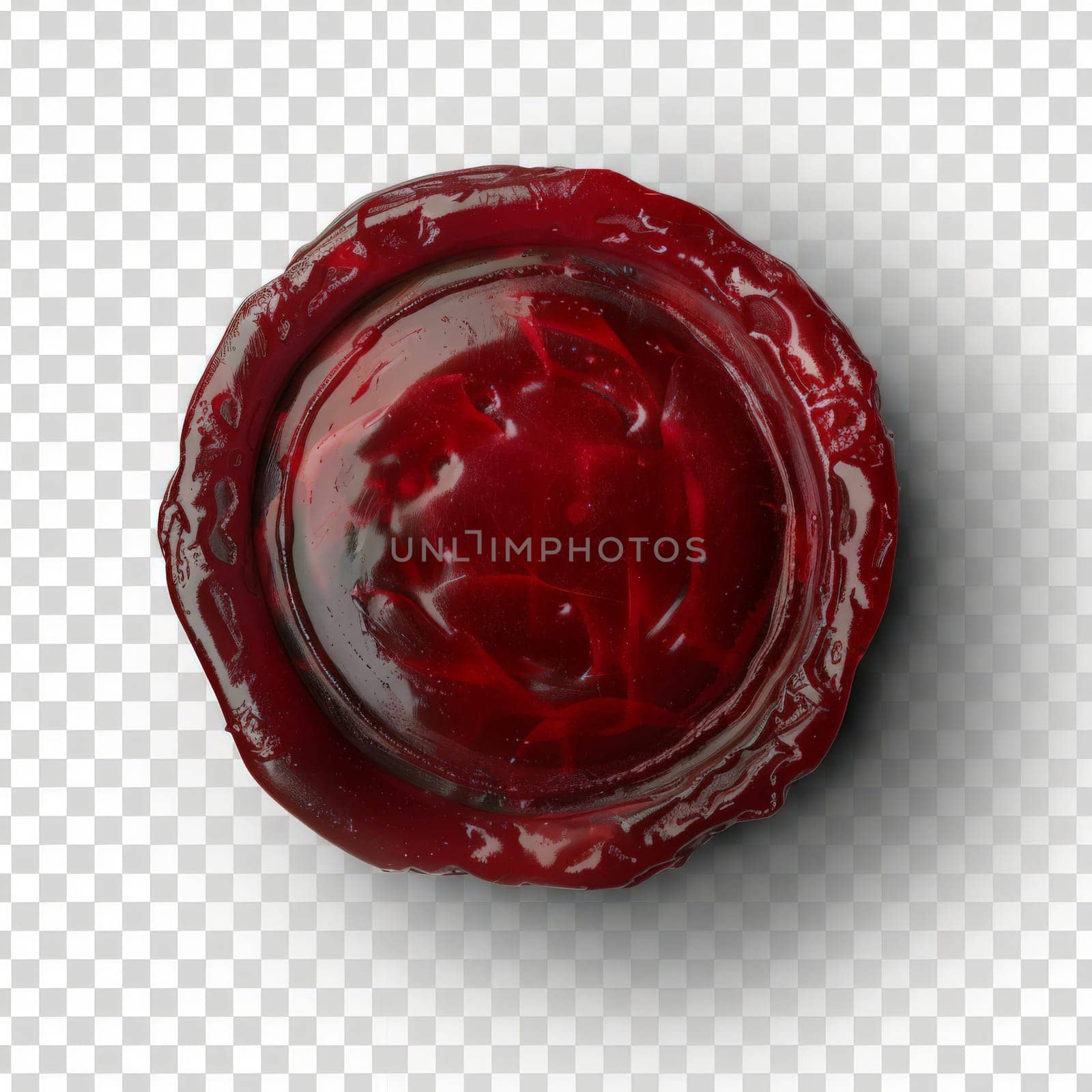 Elegant Red Wax Seal Stamp Isolated on White Background. Generative ai.