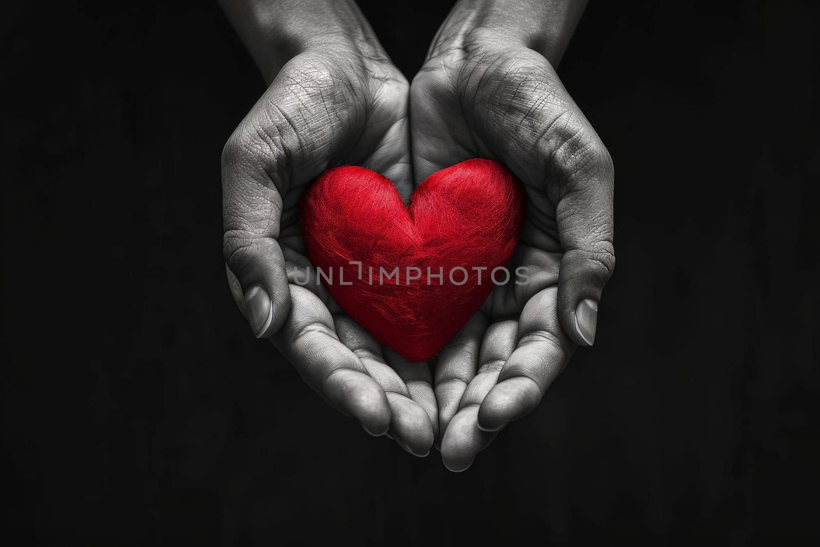 Closeup hands holding red heart for healthy donate concept by matamnad