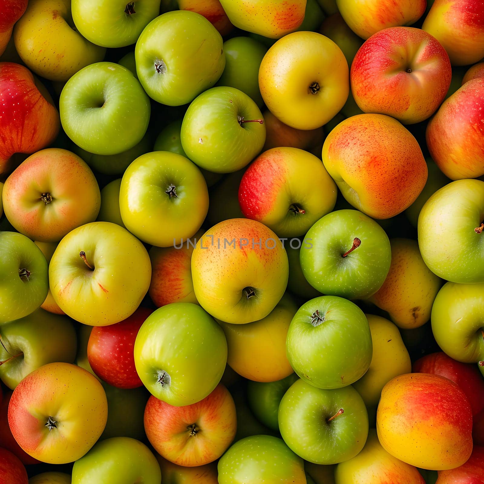 seamless texture and background of different color apples pile with high angle view by z1b