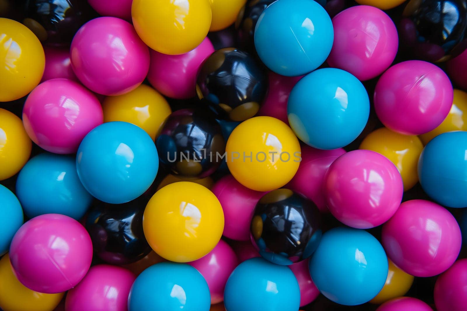 Full-frame background of piled colorful plastic balls by z1b