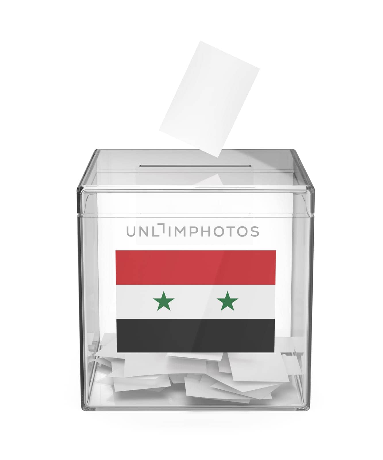 Ballot box with the flag of Syria by magraphics
