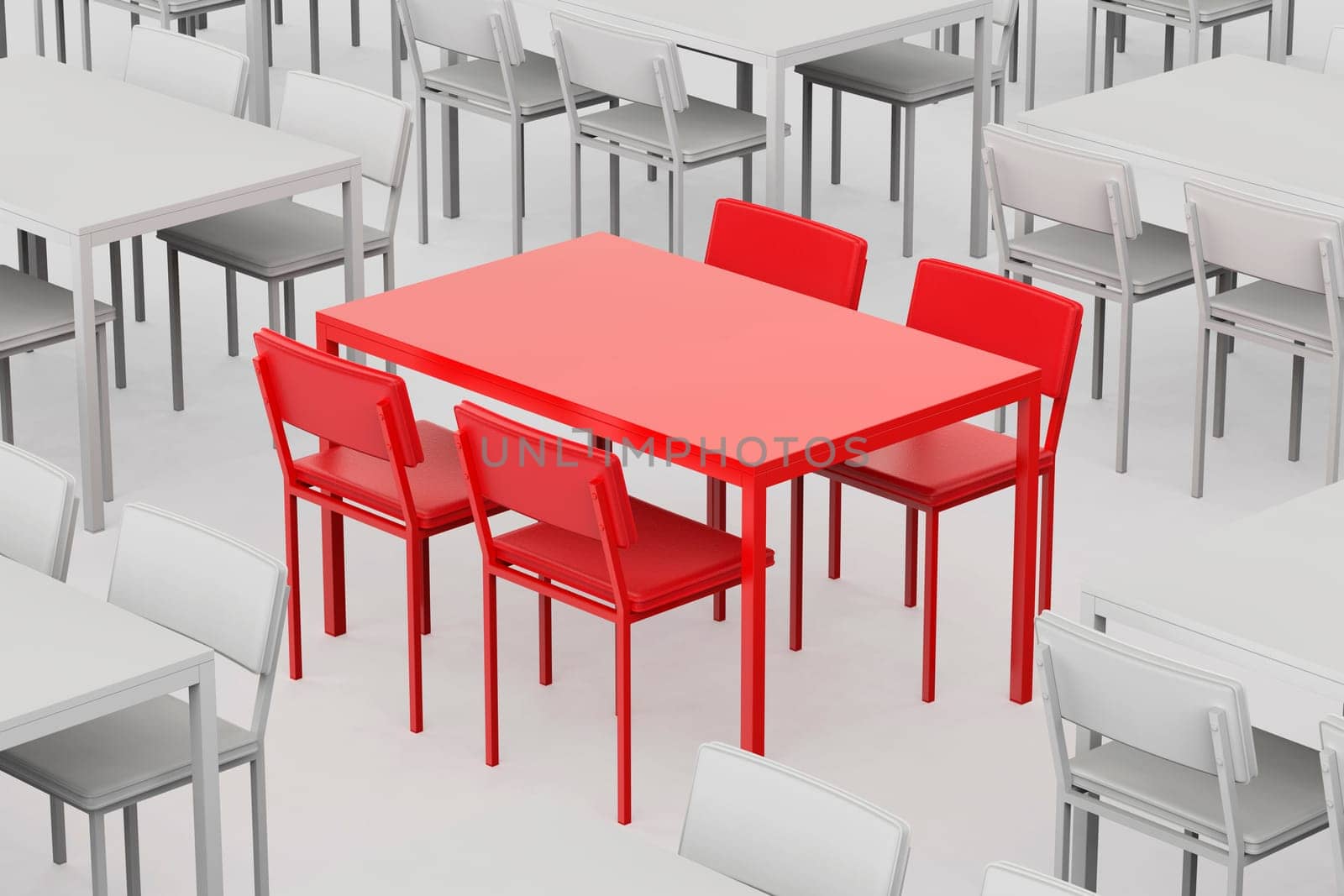 Unique red table and chairs by magraphics
