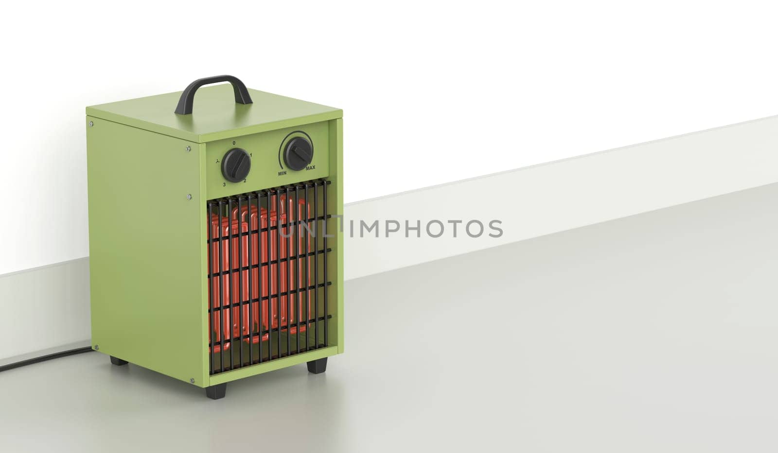 Green industrial electric fan heater
 by magraphics