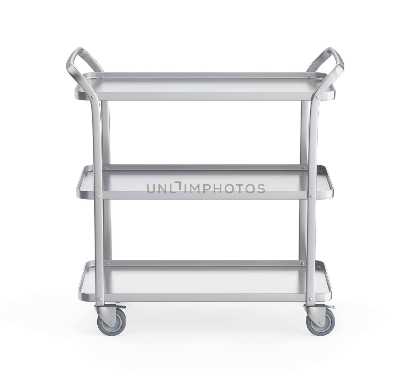 Empty silver serving cart by magraphics