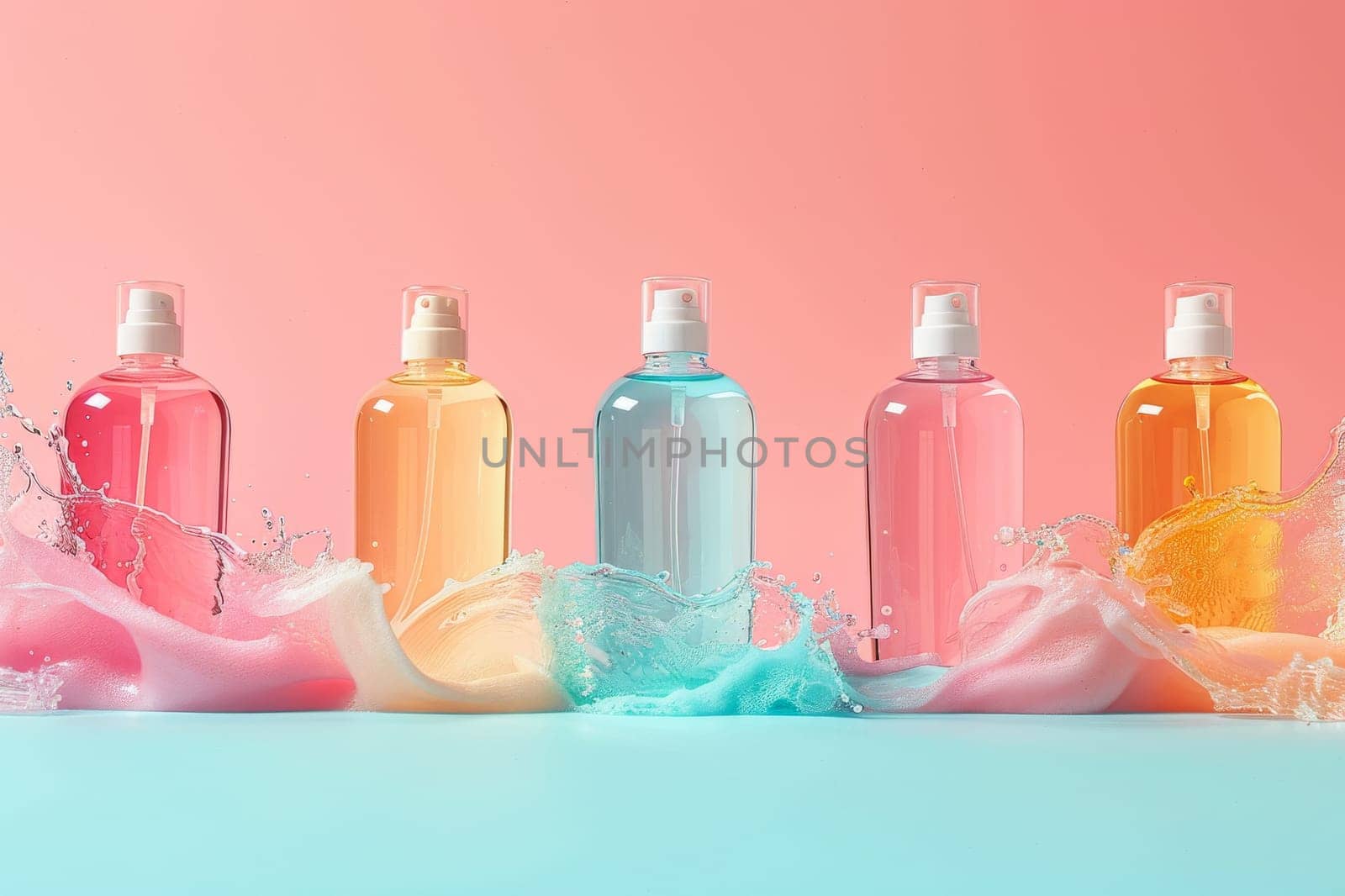 Mockup Empty skin care serum bottle for advertising. Cosmetic concept. Generative AI by itchaznong