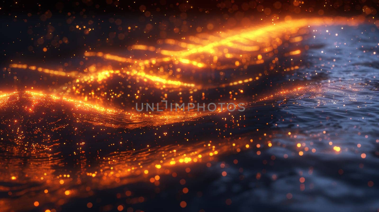 A close up of a glowing object in the water, AI by starush