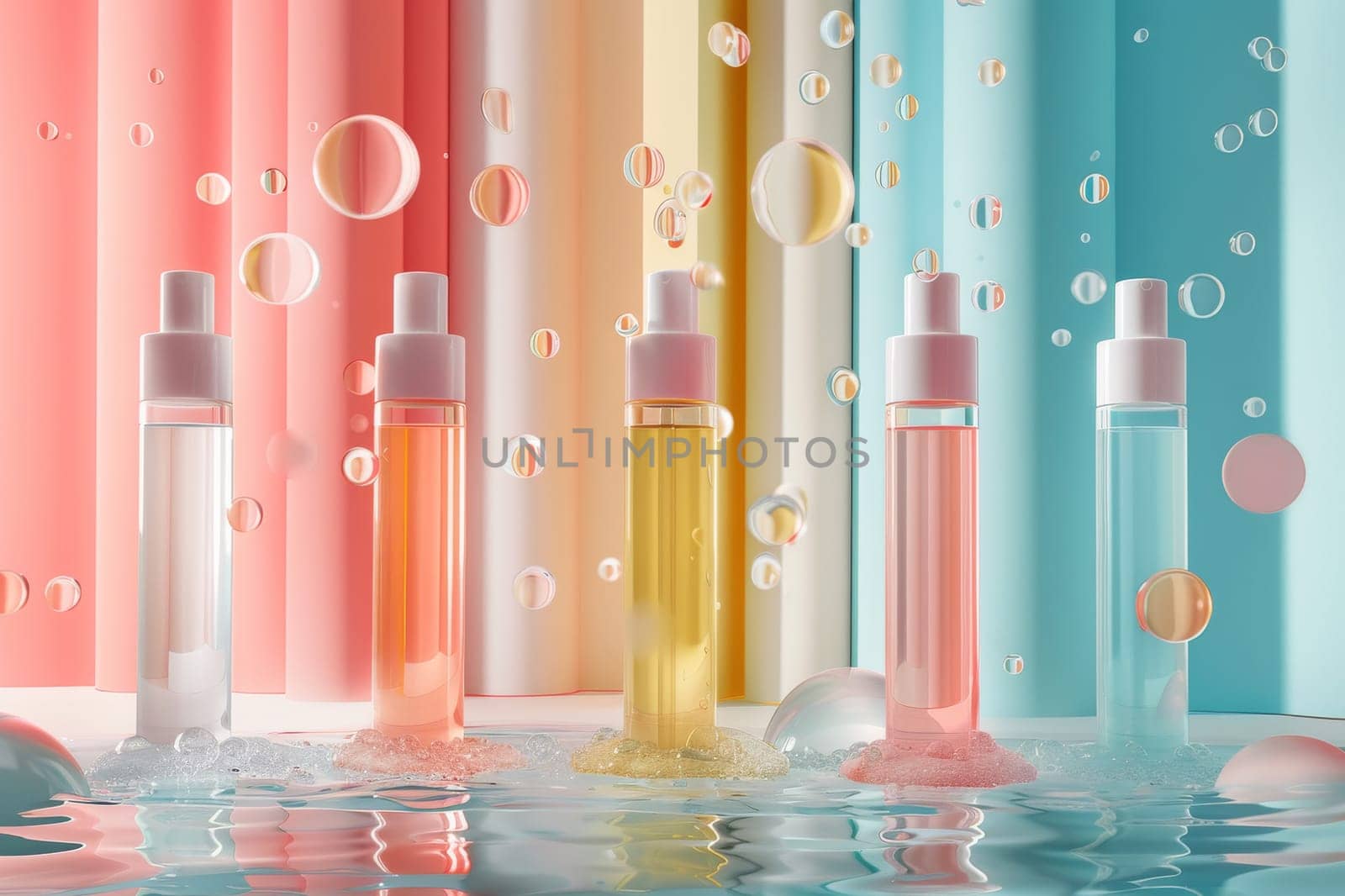 Mockup Empty skin care serum bottle for advertising. Cosmetic concept. Generative AI.