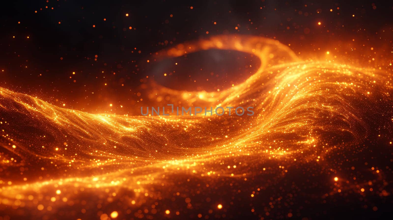 A close up of a swirling orange and yellow light, AI by starush