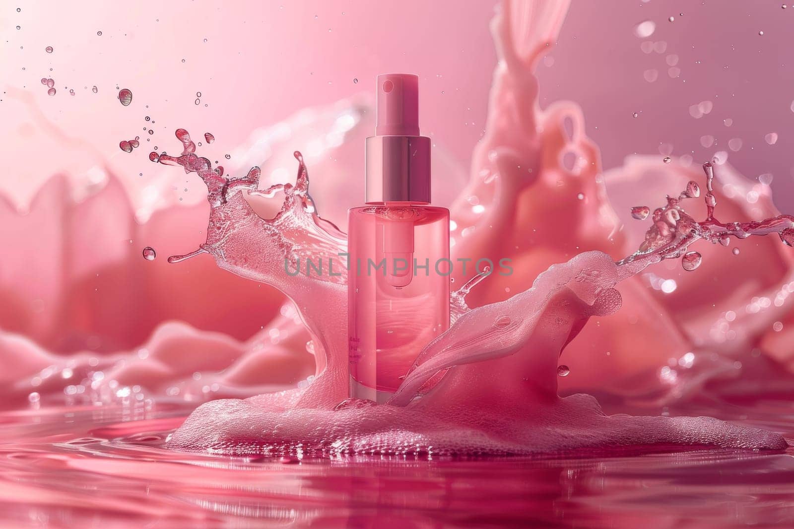 Mockup Empty skin care serum bottle for advertising. Cosmetic concept. Generative AI.