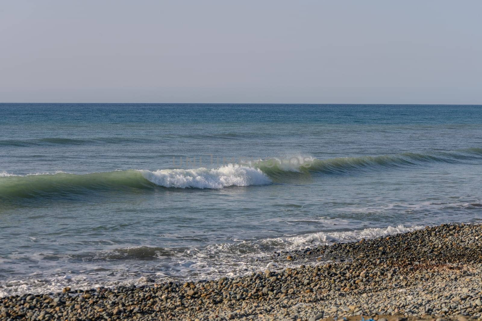 evening on the Mediterranean sea beach waves 14