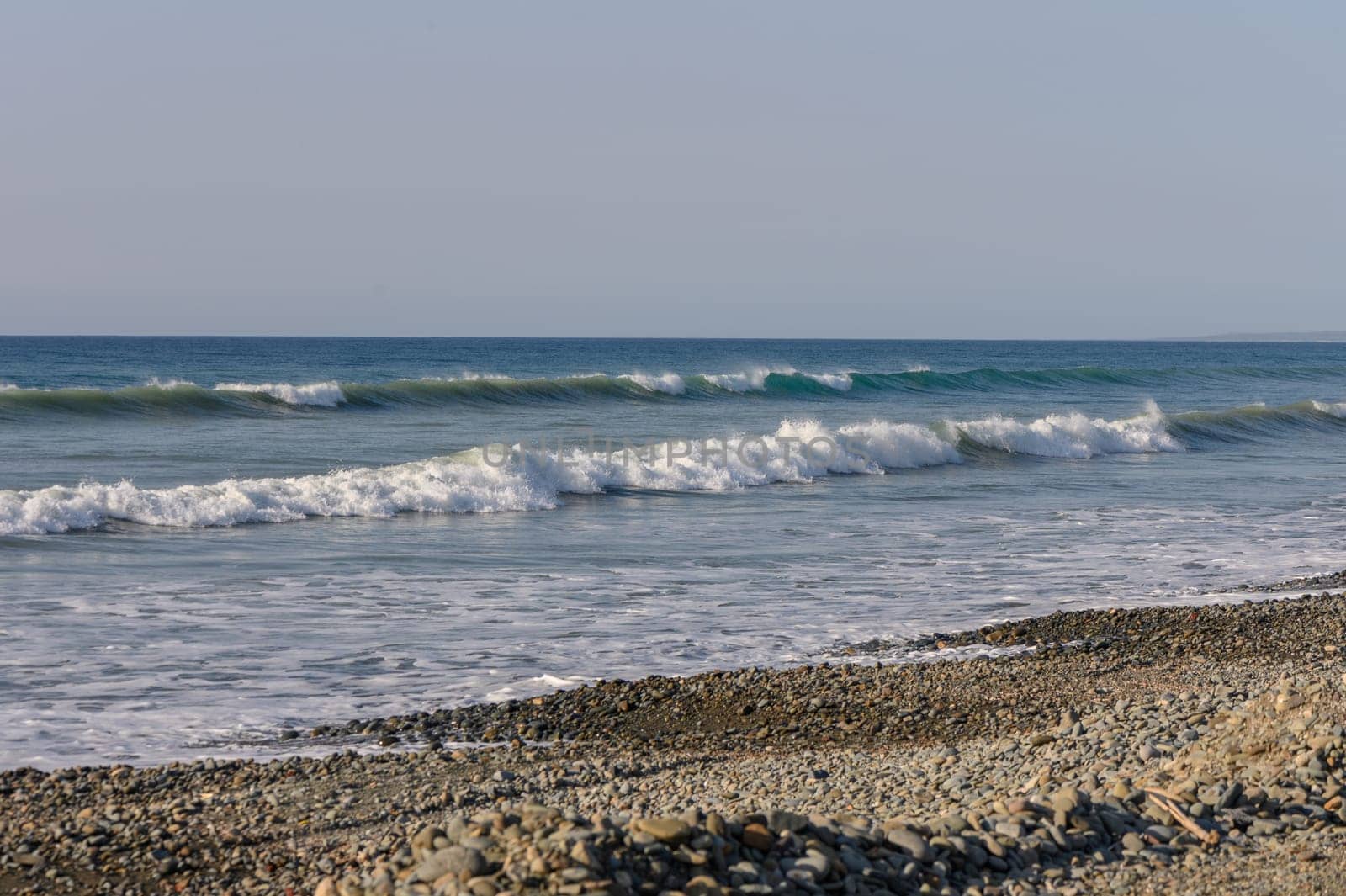 evening on the Mediterranean sea beach waves 13