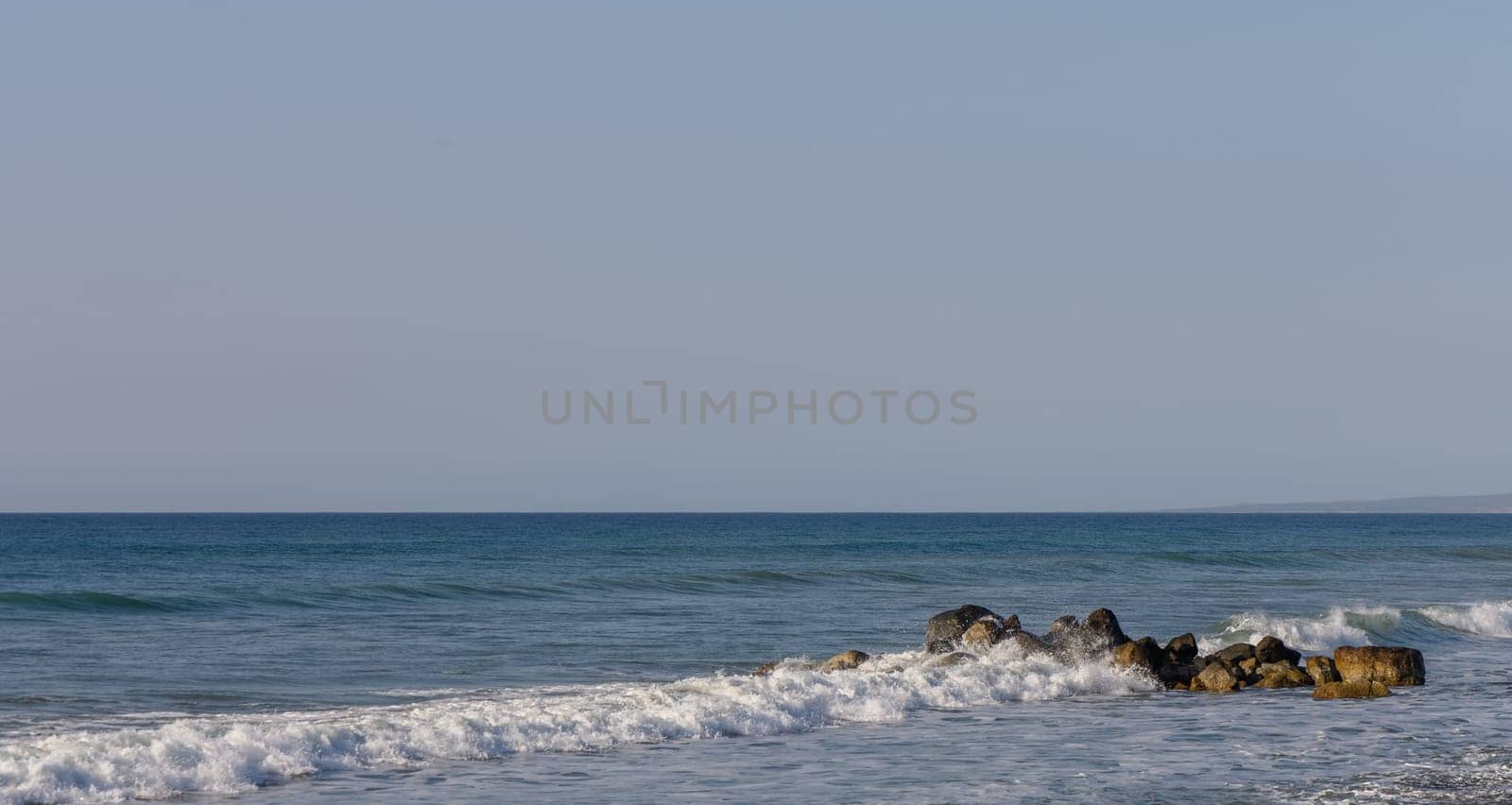 coast mediterranean sea beach waves in winter 1