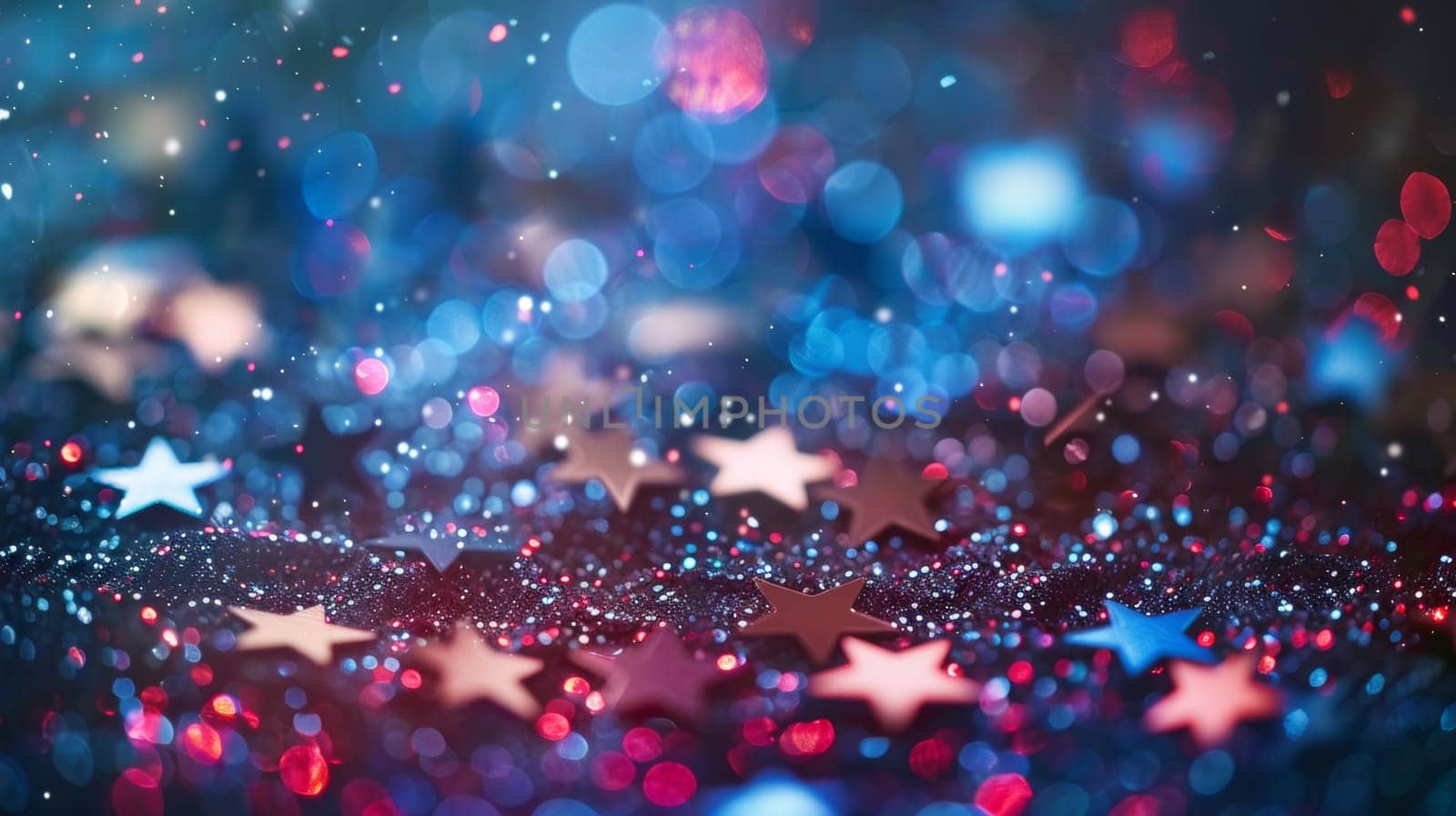 A blurry image of a bunch of stars on top of some glitter, AI by starush