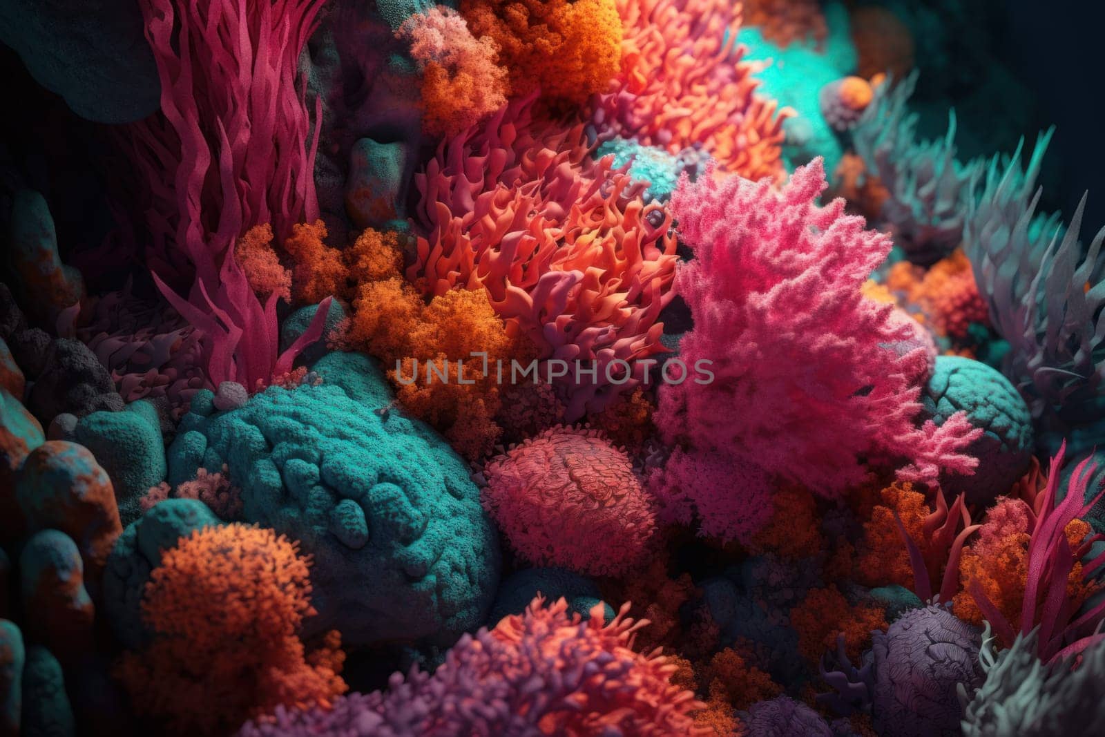 Coral reef closeup. Generate Ai by ylivdesign