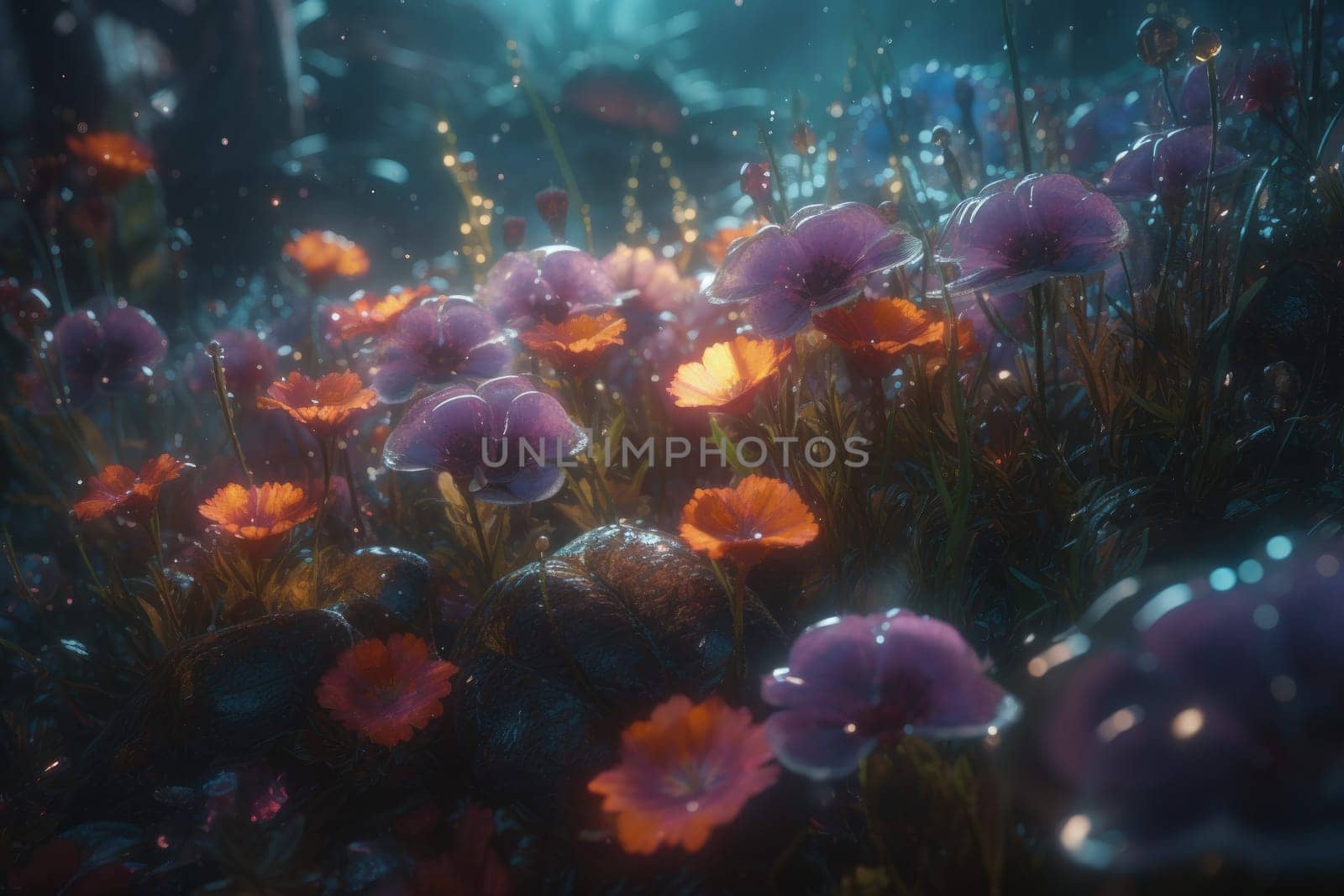 Flowers surreal bright. Generate Ai by ylivdesign