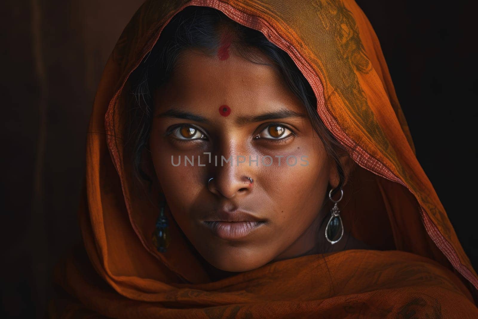 Indian woman portrait model. Skincare india. Fictional person. Generate Ai