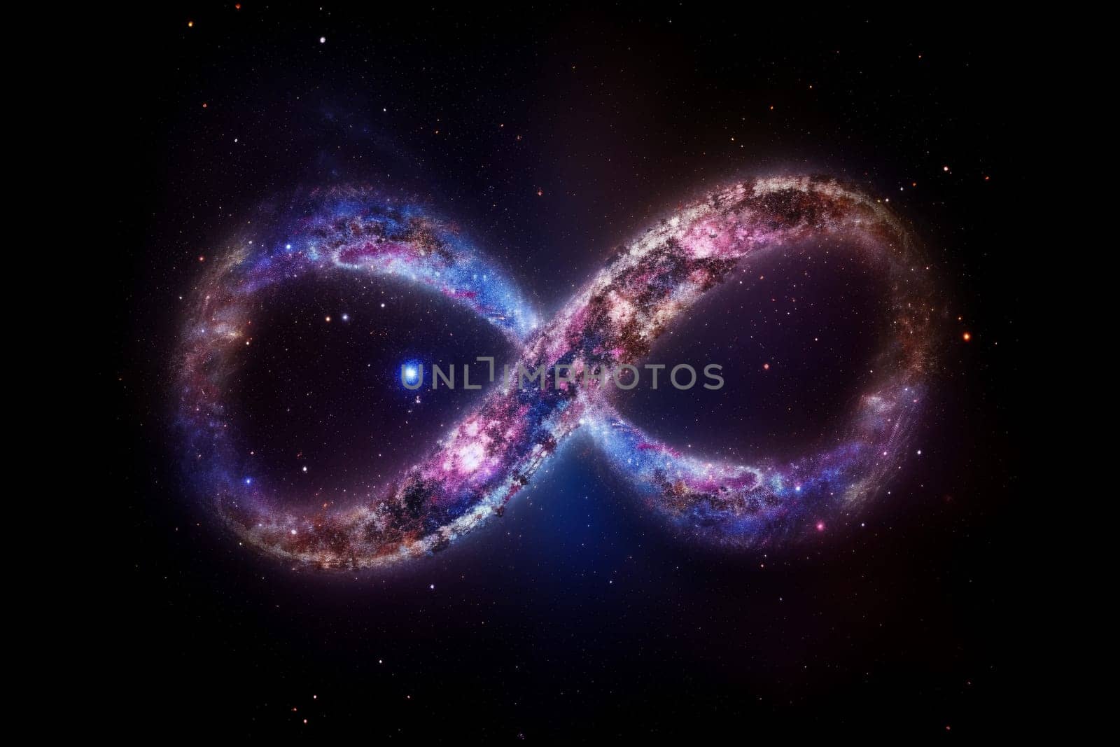 Infinity sign universe stars. Cosmos night. Generate Ai