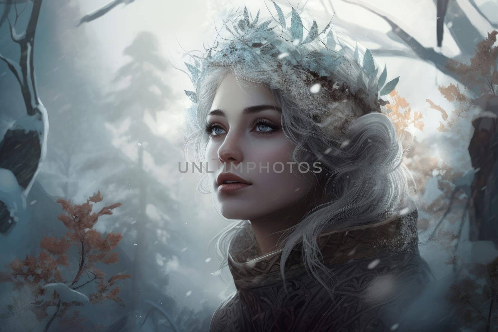 Winter woman queen. Generate Ai by ylivdesign