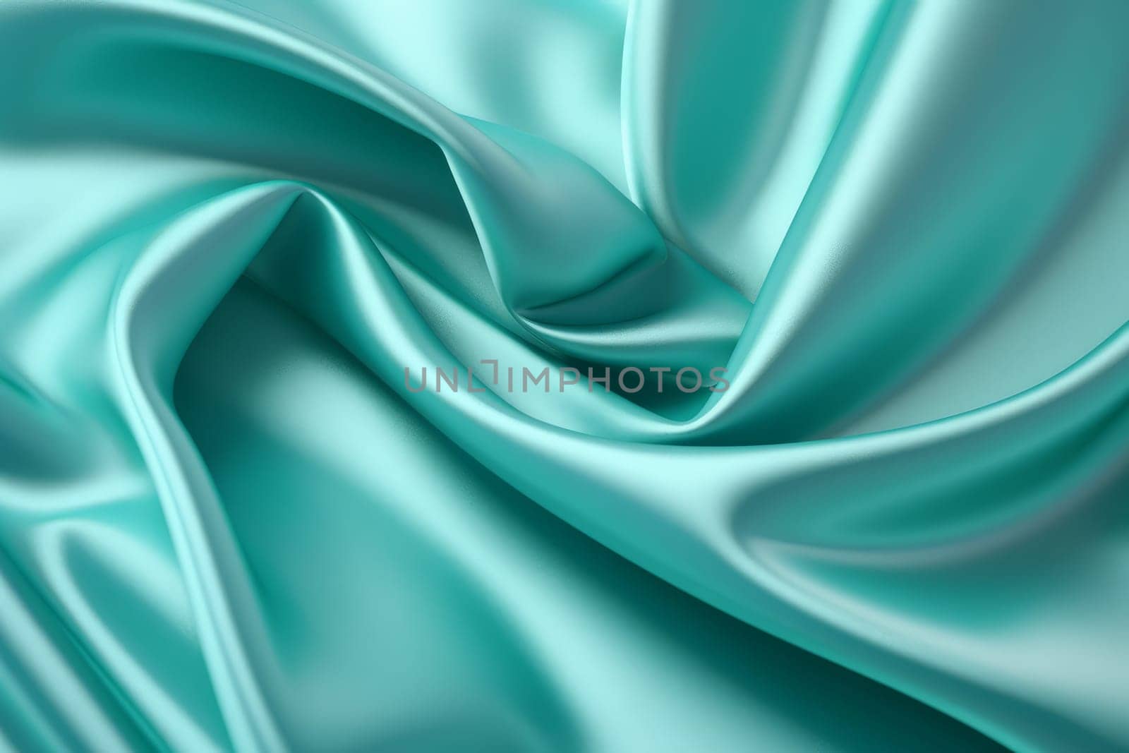 Green blue satin textile. Generate Ai by ylivdesign